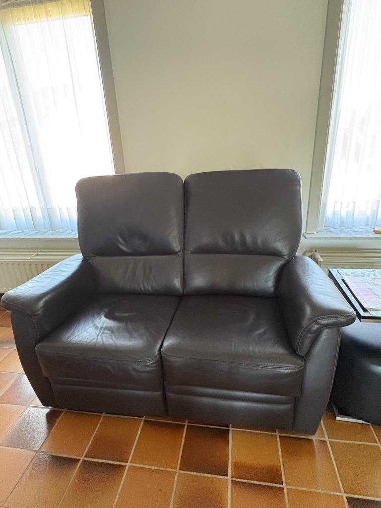 Lederen salon, Ophalen, Zo goed als nieuw, Leer