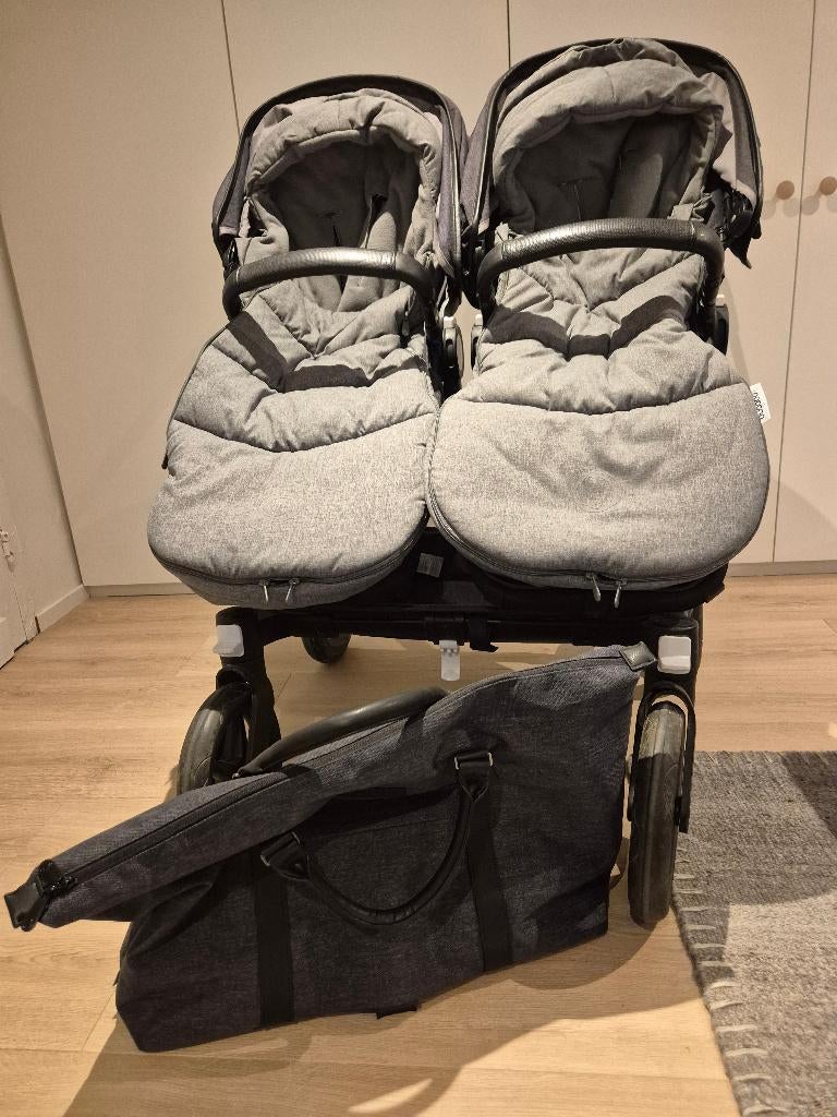 Bugaboo Donkey Duo – dubbele kinderwagen / buggy – compleet, Ophalen, Gebruikt, Overige merken, Zonnekap