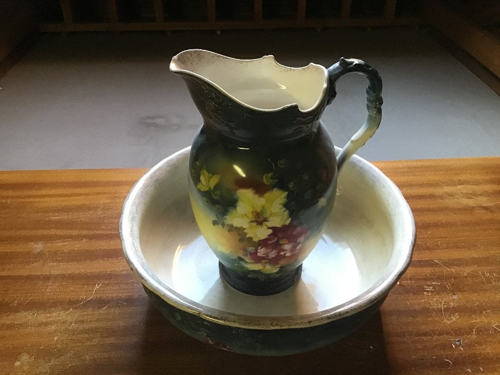 Carafe à eau et bol d'eau anciens, Enlèvement