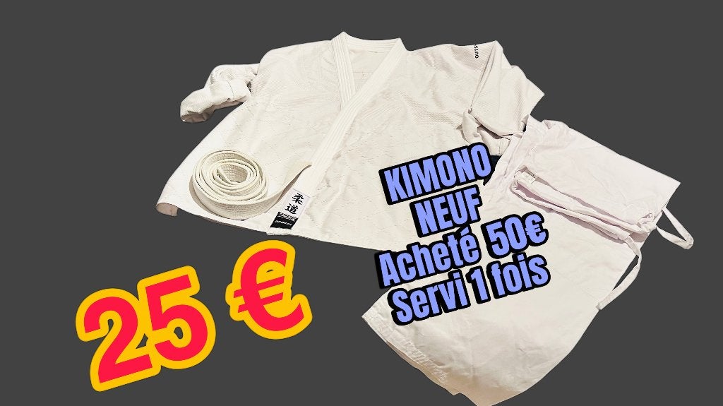 KIMONO Servi 1 fois 25 €, Enlèvement, Neuf, Blanc, Sport de combat