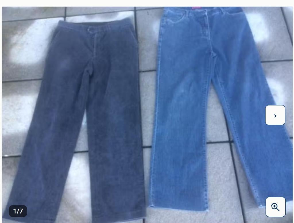 2 pantalons taille 44, Enlèvement ou Envoi, Comme neuf, Autres tailles, Bleu