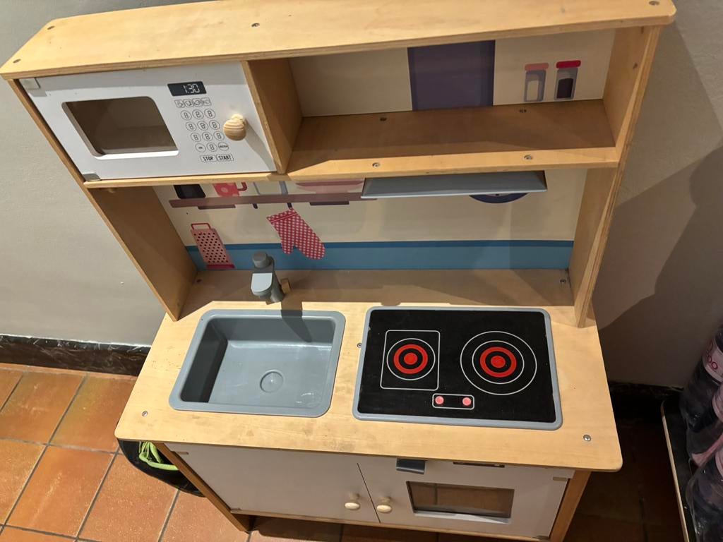 Houten kinderkeukentje, Kinderen en Baby's, Ophalen, Gebruikt, Hout, Speelkeuken