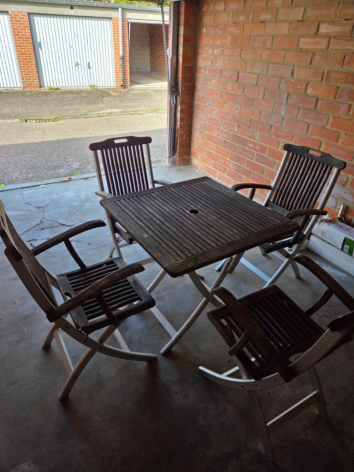 Tuintafel 4 stoelen, Ophalen, Gebruikt, 4 zitplaatsen, Tuinset