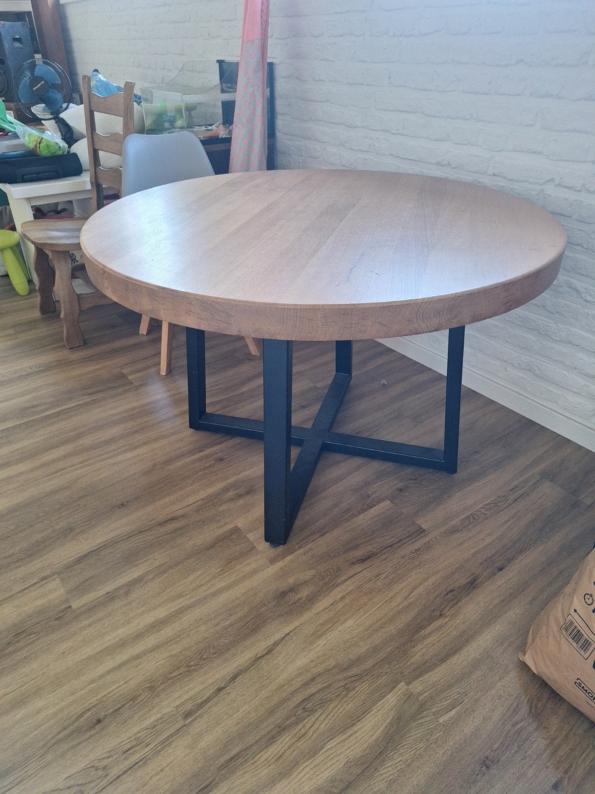 eiken , ronden tafel, Huis en Inrichting, Tafels | Eettafels, Ophalen, Rond