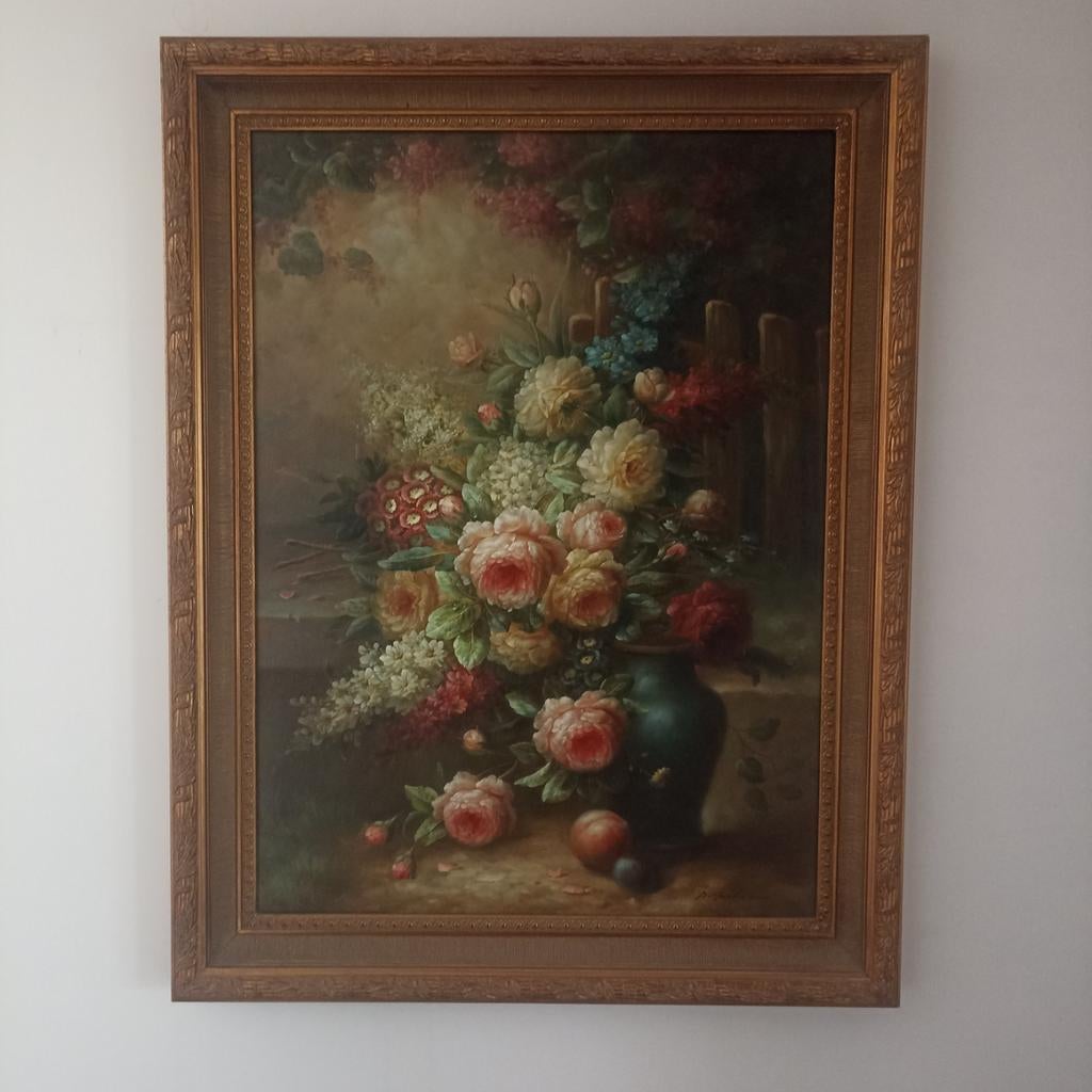 Imposant Bloemstilleven A.. Jordin" – 120 cm hoog –, Ophalen