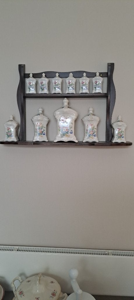 Wandrek met voorraadpotten te koop, Maison & Meubles, Accessoires pour la Maison | Décorations murale, Vintage, Comme neuf, Enlèvement
