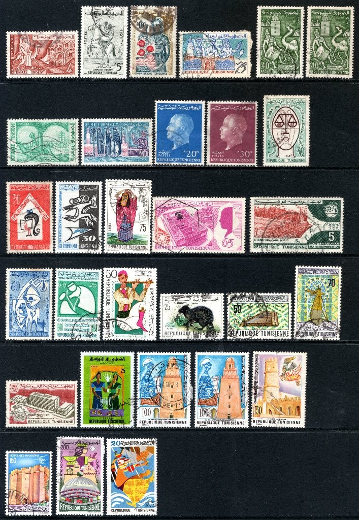 REPRÉSENTANT DE LA TUNISIE Lot de timbres timbrés, Envoi, Tunisie, Affranchi