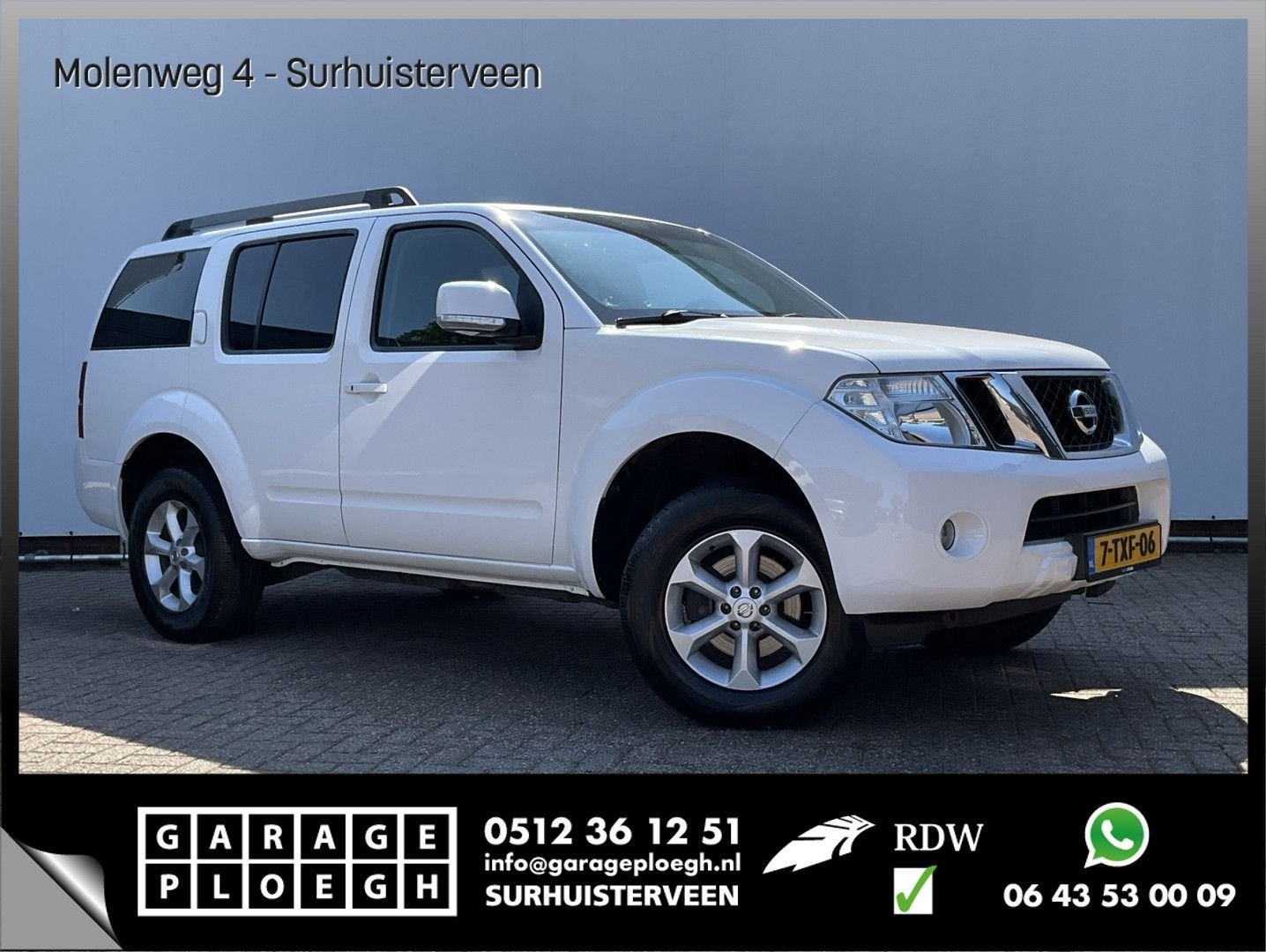 Nissan Pathfinder 2.5 dCi 191PK SE Stoelverw. Trekhaak(3000k, Auto's, 224 g/km, Bluetooth, Wit, Bedrijf