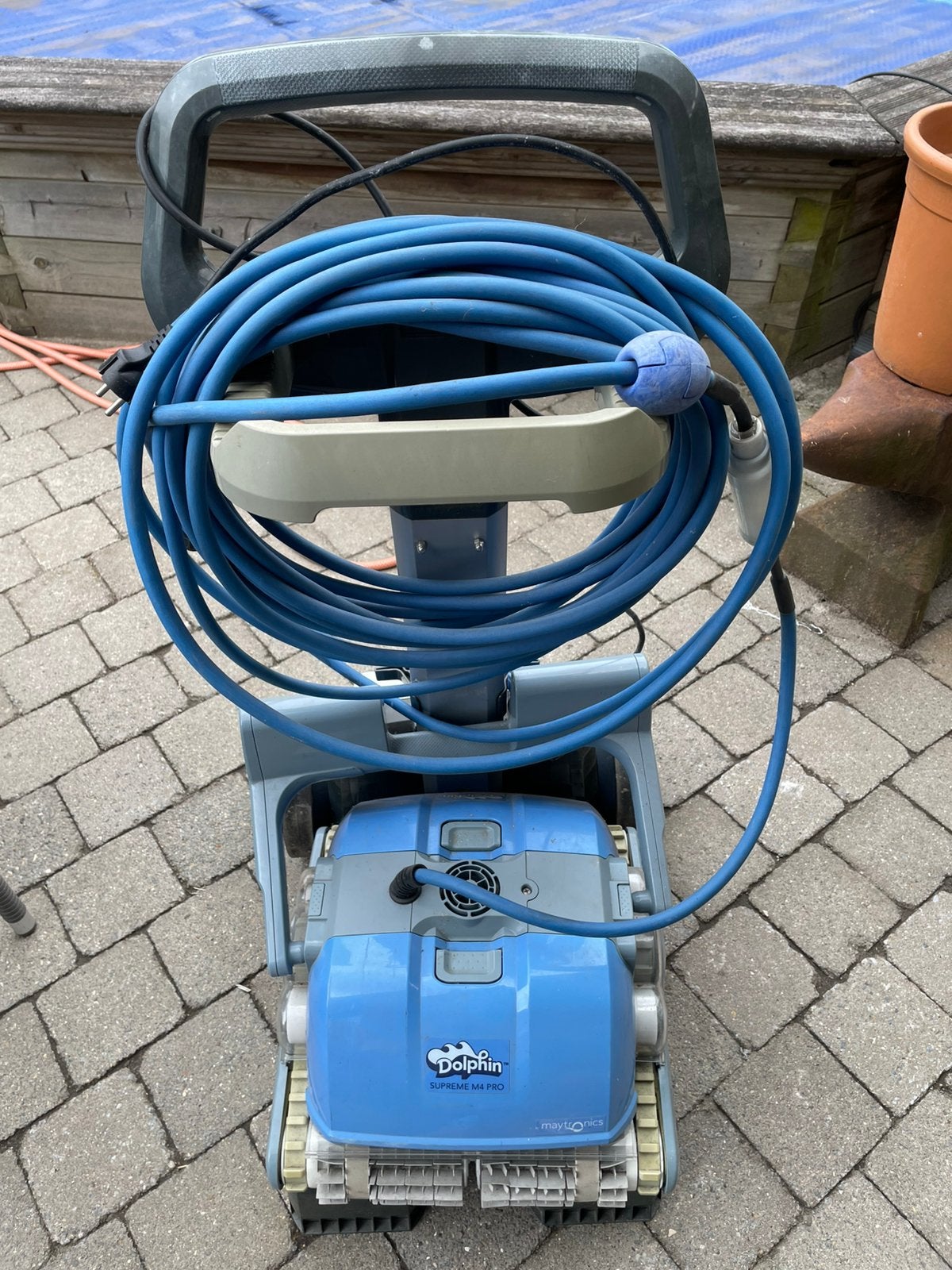 Zwembadrobot Dolphin m4 pro caddy en extra filtercassettes, Ophalen, Gebruikt