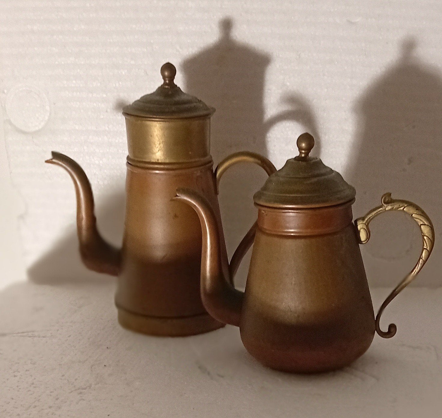 Cafetière et théière en cuivre, Enlèvement ou Envoi, Cuivre