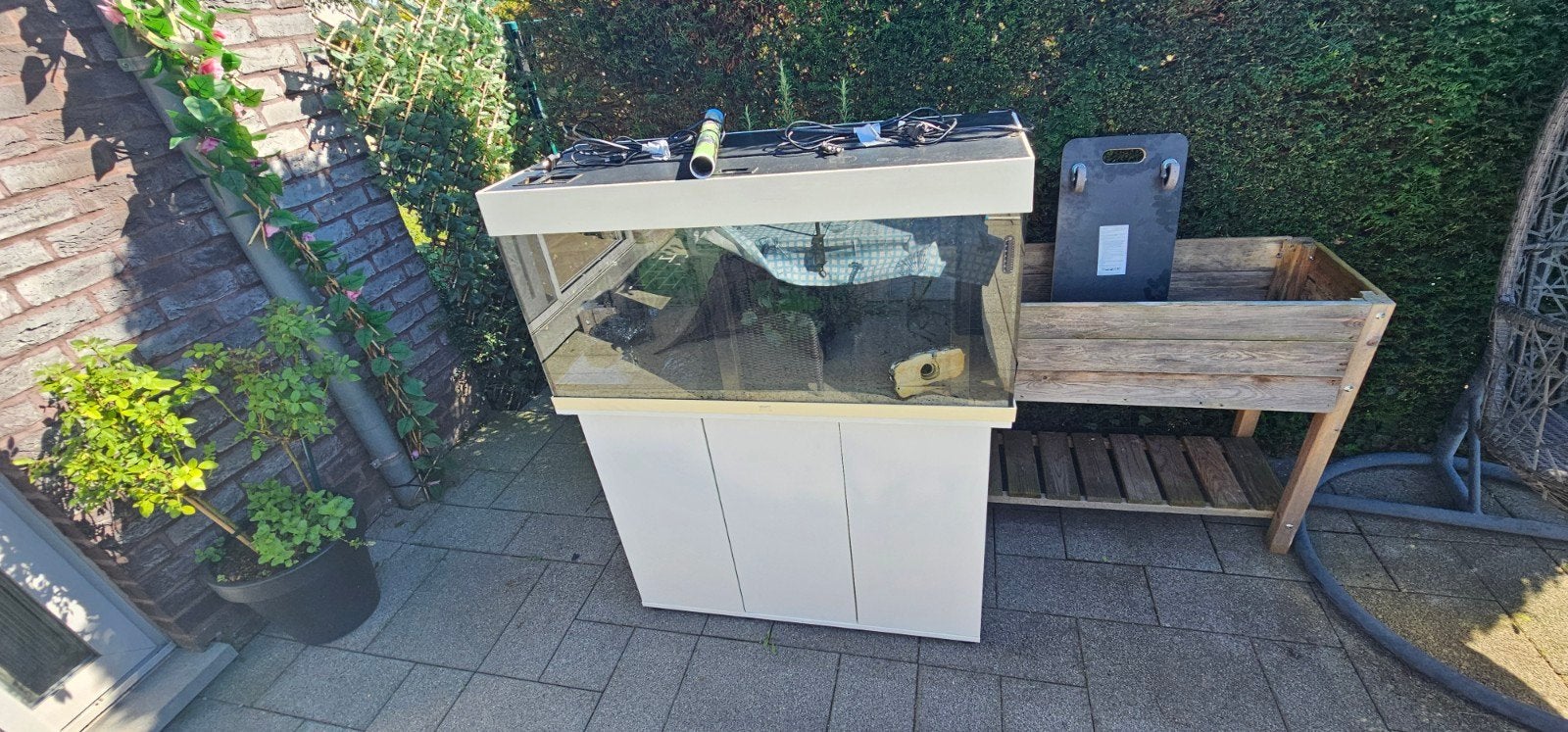 aquarium 180 liter, Ophalen, Hout