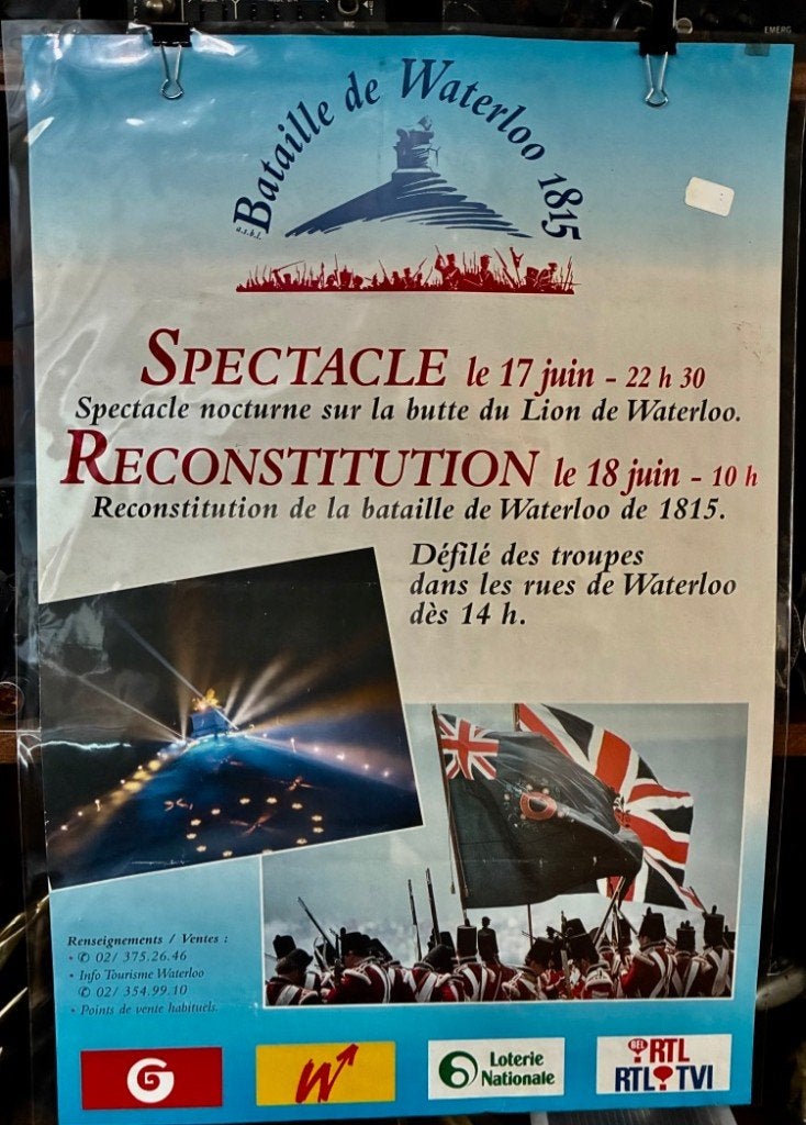 Bataille de Waterloo 1815, Reconstitution., Enlèvement ou Envoi