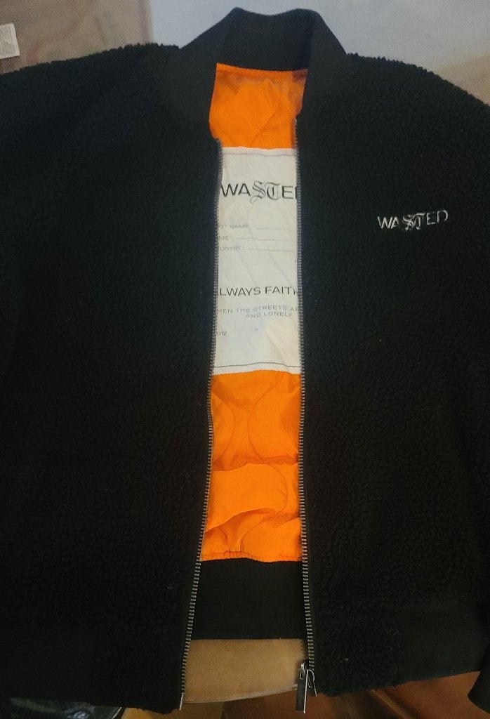 WastedParis Omkeerbare BomberJas Zwart Sherpa & Oranje, Ophalen, Wastedparis, Zwart, Zo goed als nieuw