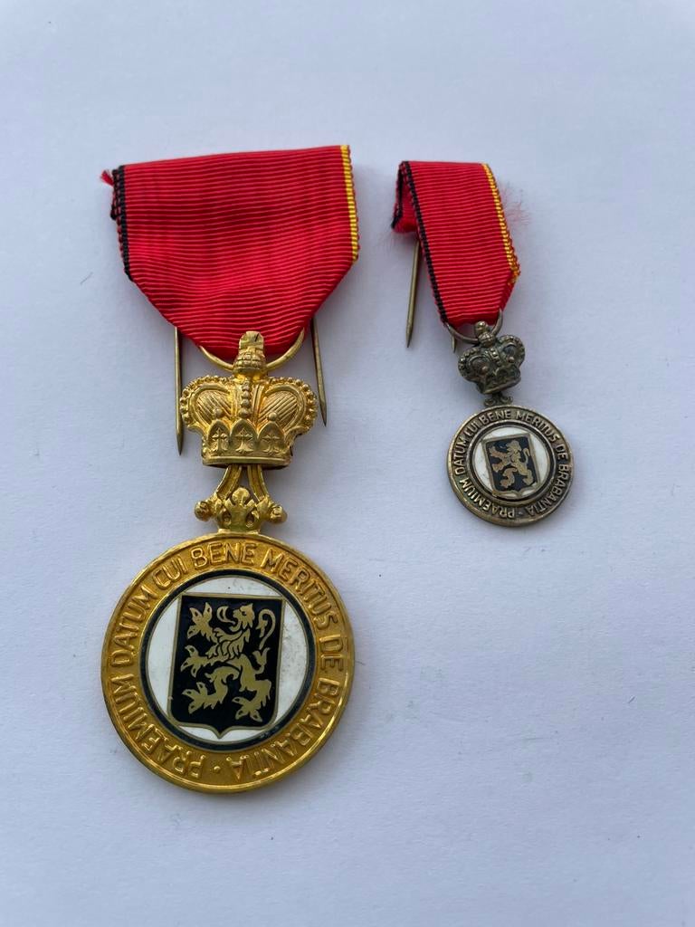 Lot 57: Medaille + miniatuur, Verzamelen, Ophalen of Verzenden