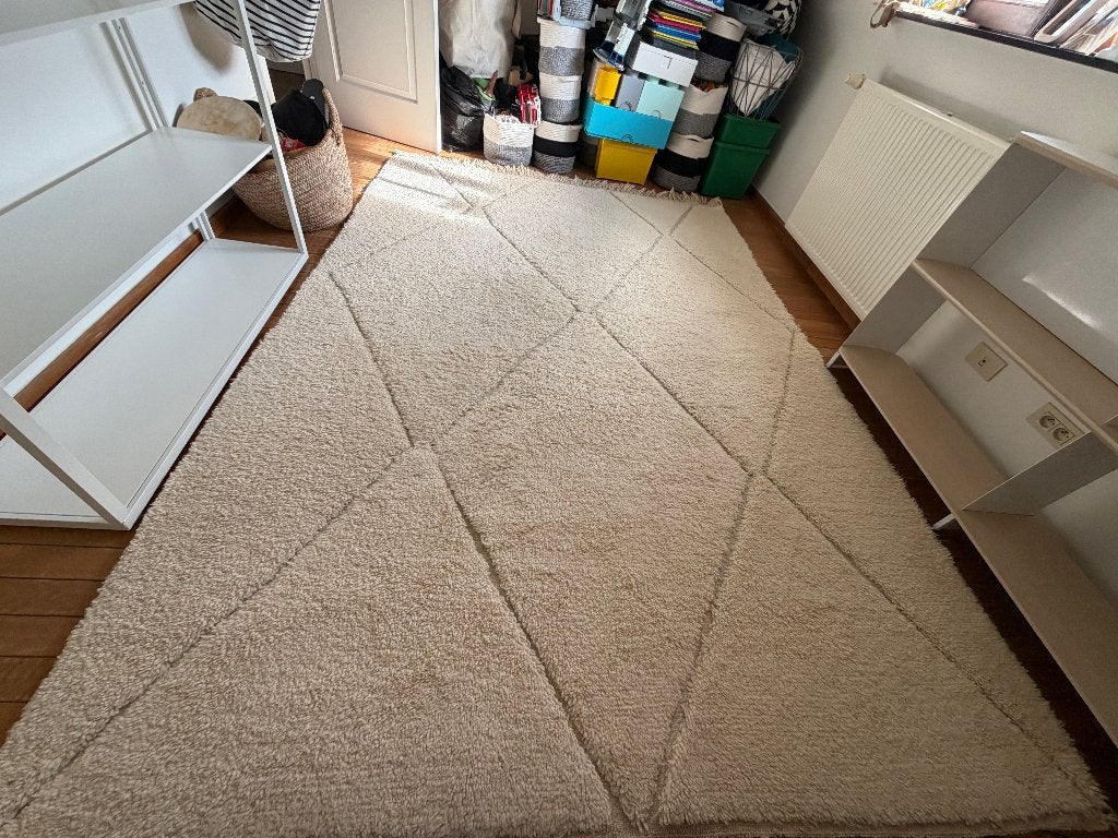 TAPIS BERBÈRE MAROCAIN FAIT MAIN PURE LAINE 200300, Enlèvement