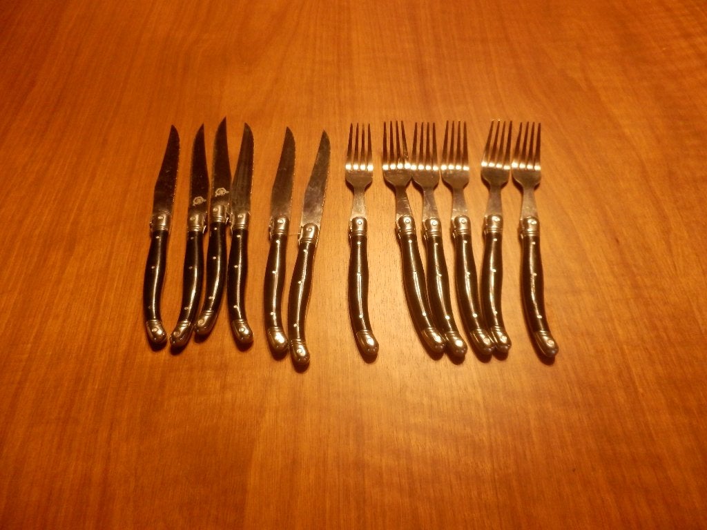 (58) -6 couteaux + 6 fourchettes - renmans -, Maison & Meubles, Set de couverts, Enlèvement ou Envoi, Fourchette de table, Comme neuf
