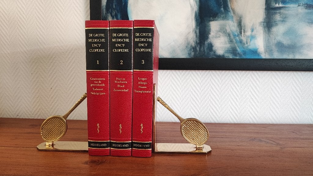 roues à livres en laiton lourd avec raquette de tennis, Antiquités & Art, Enlèvement ou Envoi, Cuivre