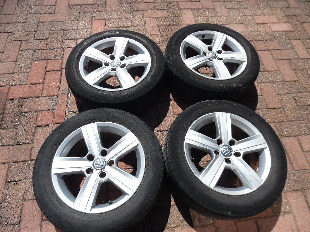 4 JANTES + PNEU  VW 16"  205/55/16, Autos : Pièces & Accessoires, Pneus & Jantes, 16 pouces, Véhicule de tourisme, Pneus été, 205 mm