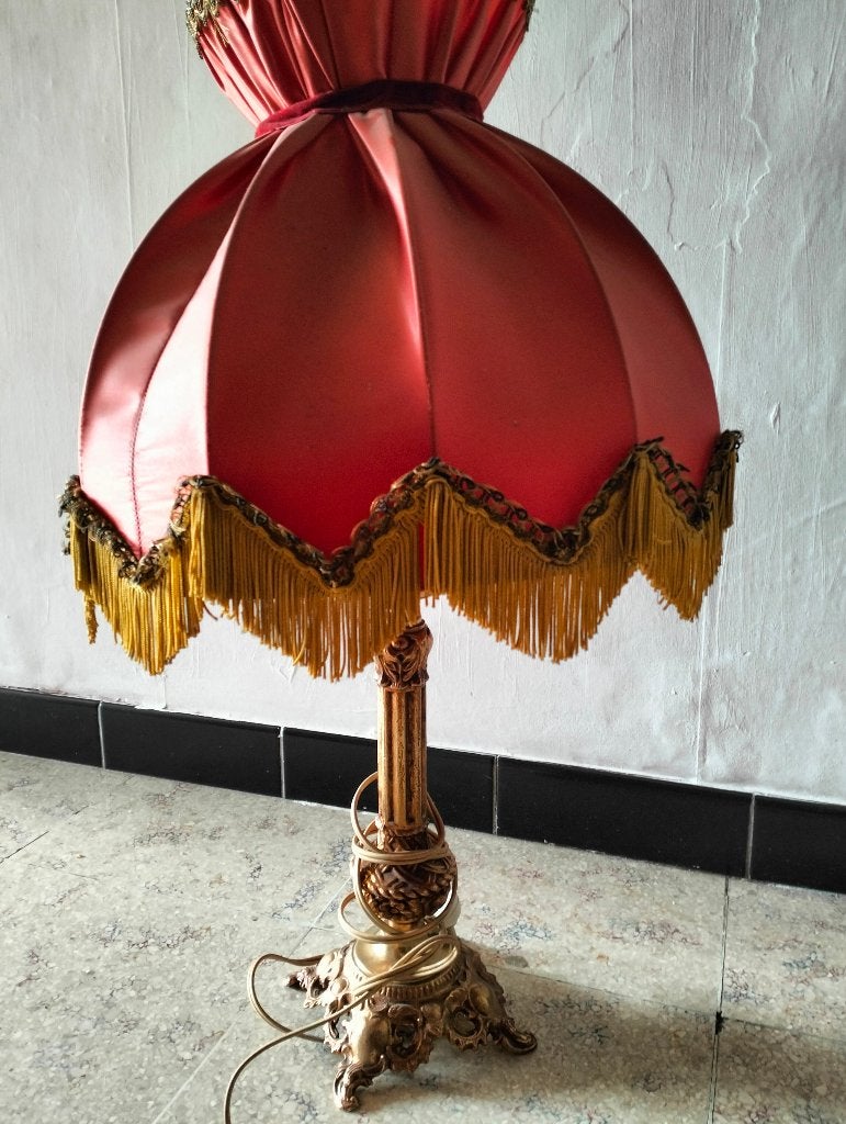 staande lamp in brons, Ophalen, Gebruikt, Goud, 60 cm