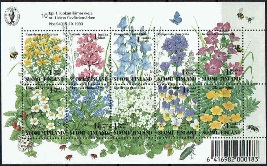 FINLAND 1994 Bloemen Blokje, Michel: B-13, Postfris., Verzenden, Postfris, Dier of Natuur