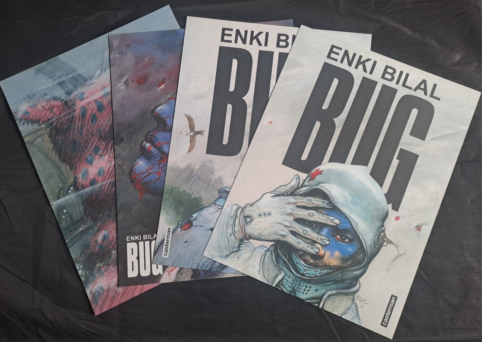 Bug ( Enki Bilal ) 4 recto-verso prenten, Boeken, Stripverhalen, Ophalen of Verzenden