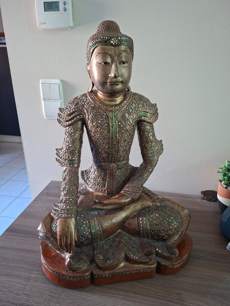 Bouddha assis de 55cm de hauteur, 55 cm, Comme neuf, Enlèvement, Bois