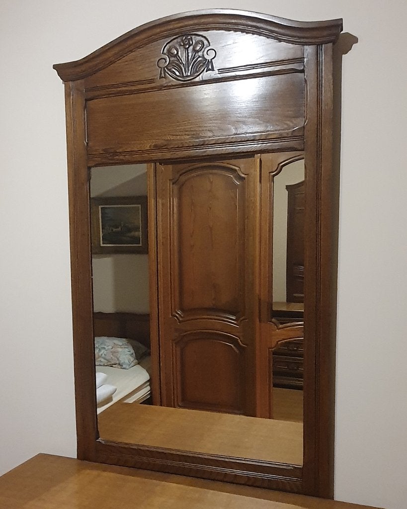 Grand miroir avec cadre en bois massif, 125 x 80 cm, Maison & Meubles, Accessoires pour la Maison | Miroirs, Comme neuf, 75 à 100 cm