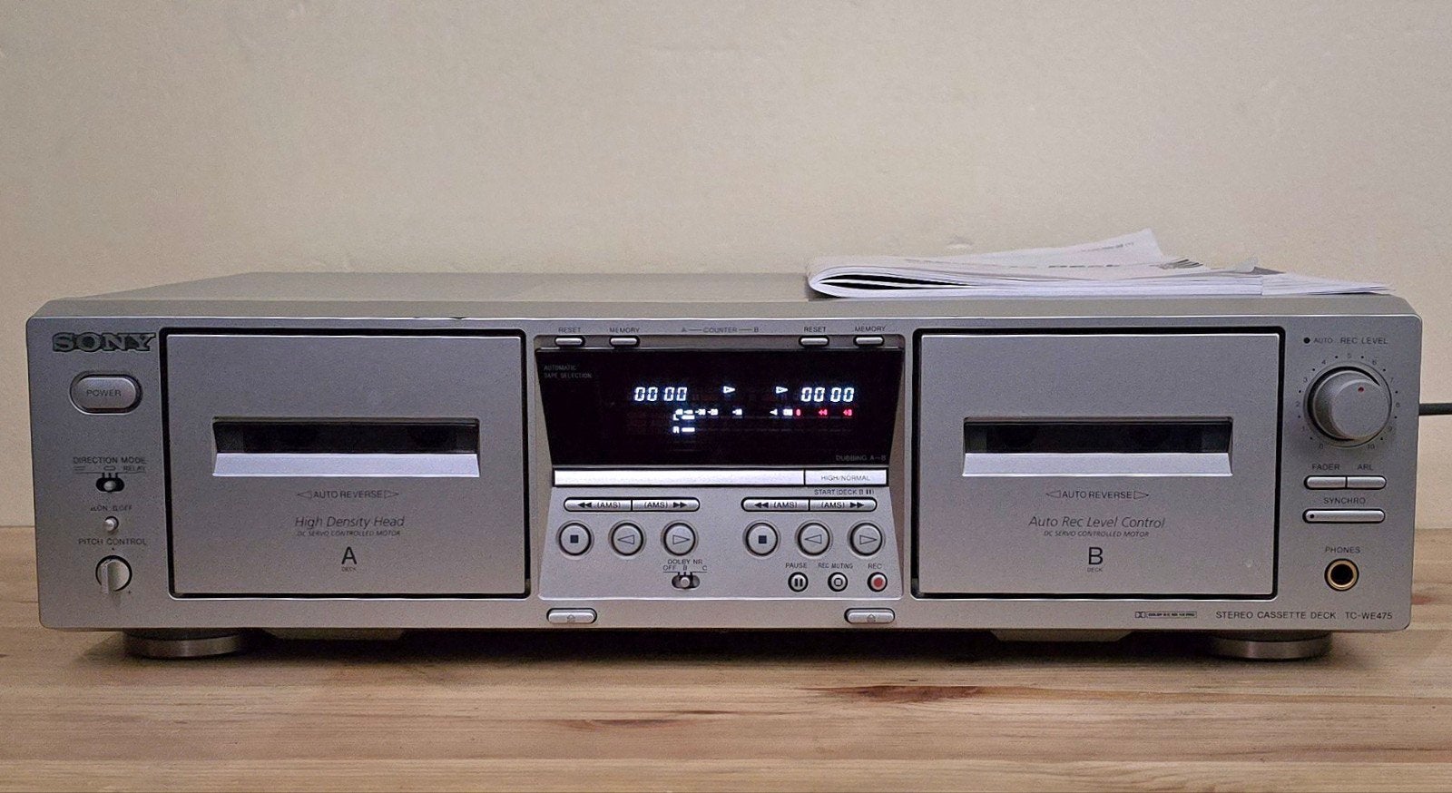sony TC-WE475 dubbele cassettedeck, Enlèvement ou Envoi, Double, Sony, Auto-reverse