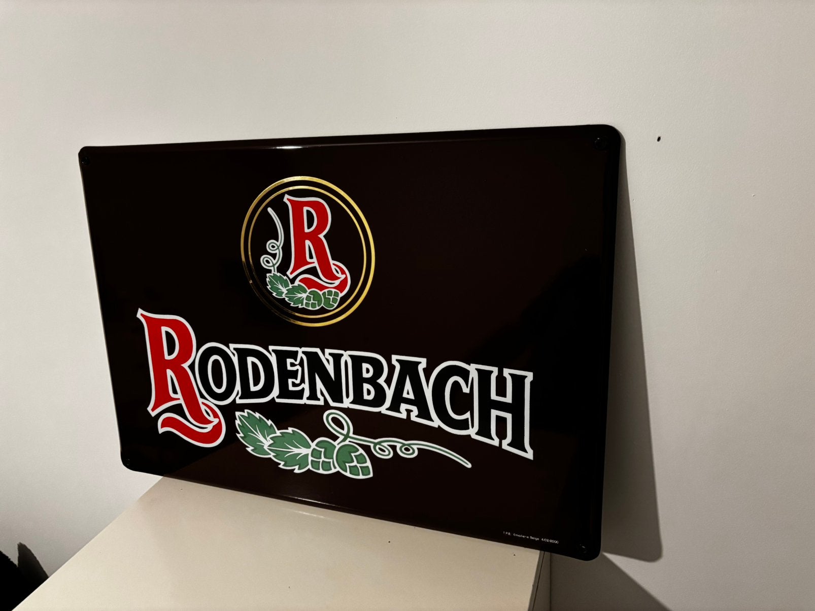 Emaille reclamebord Rodenbach uit 2000 - Emaillerie belge, Ophalen of Verzenden, Zo goed als nieuw