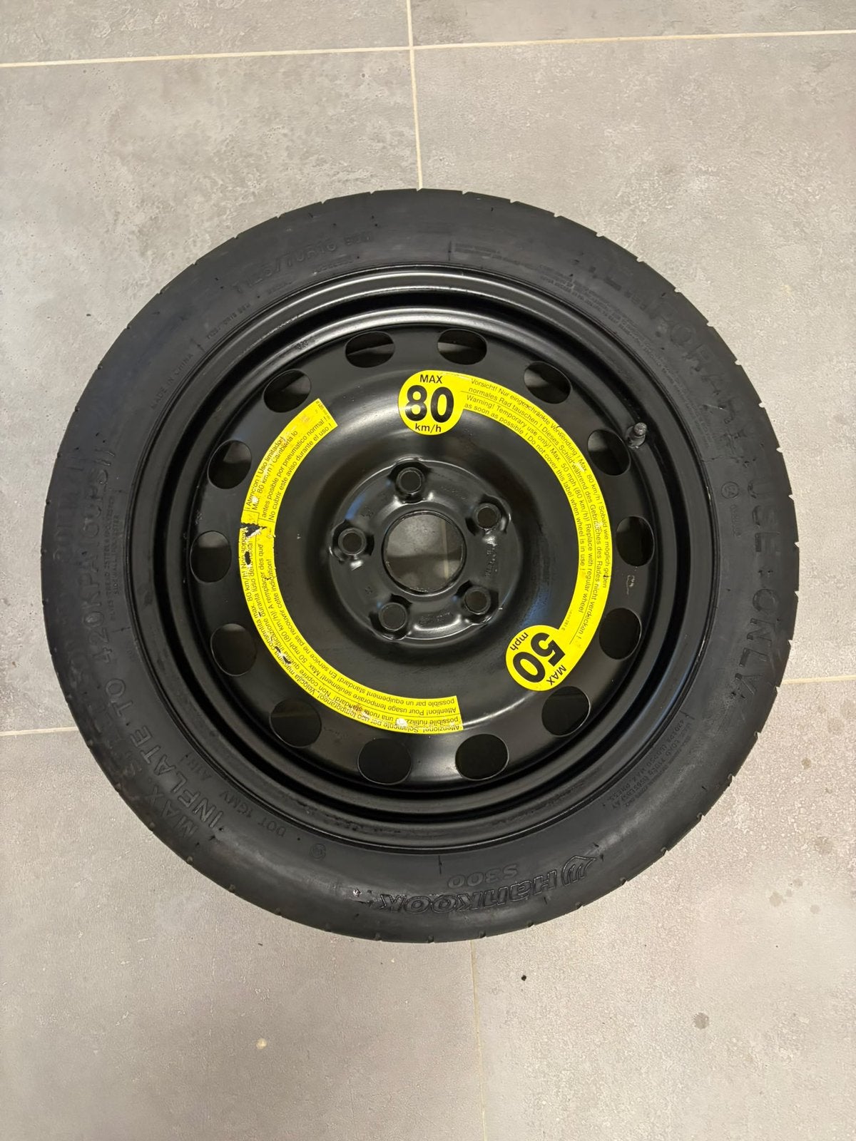 Hankook reservewiel + krikset VW/Audi, Ophalen, Velg(en)