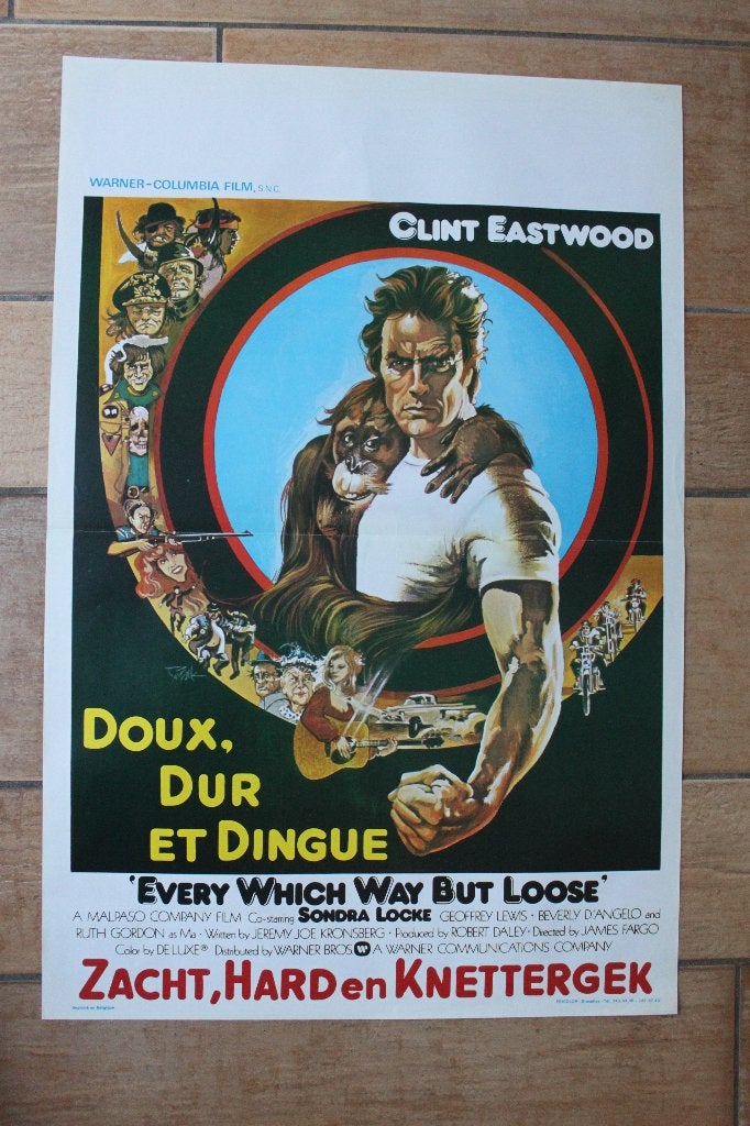 filmaffiche Clint Eastwood Every Which Way But filmposter, Enlèvement ou Envoi, Rectangulaire vertical, A1 jusqu'à A3, Comme neuf