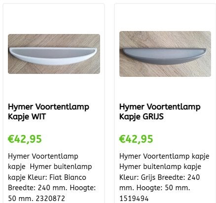 Hymer buitenlamp los kapje of compleet te koop wit of grijs, Caravanes & Camping, Camping-car Accessoires, Neuf, Enlèvement ou Envoi