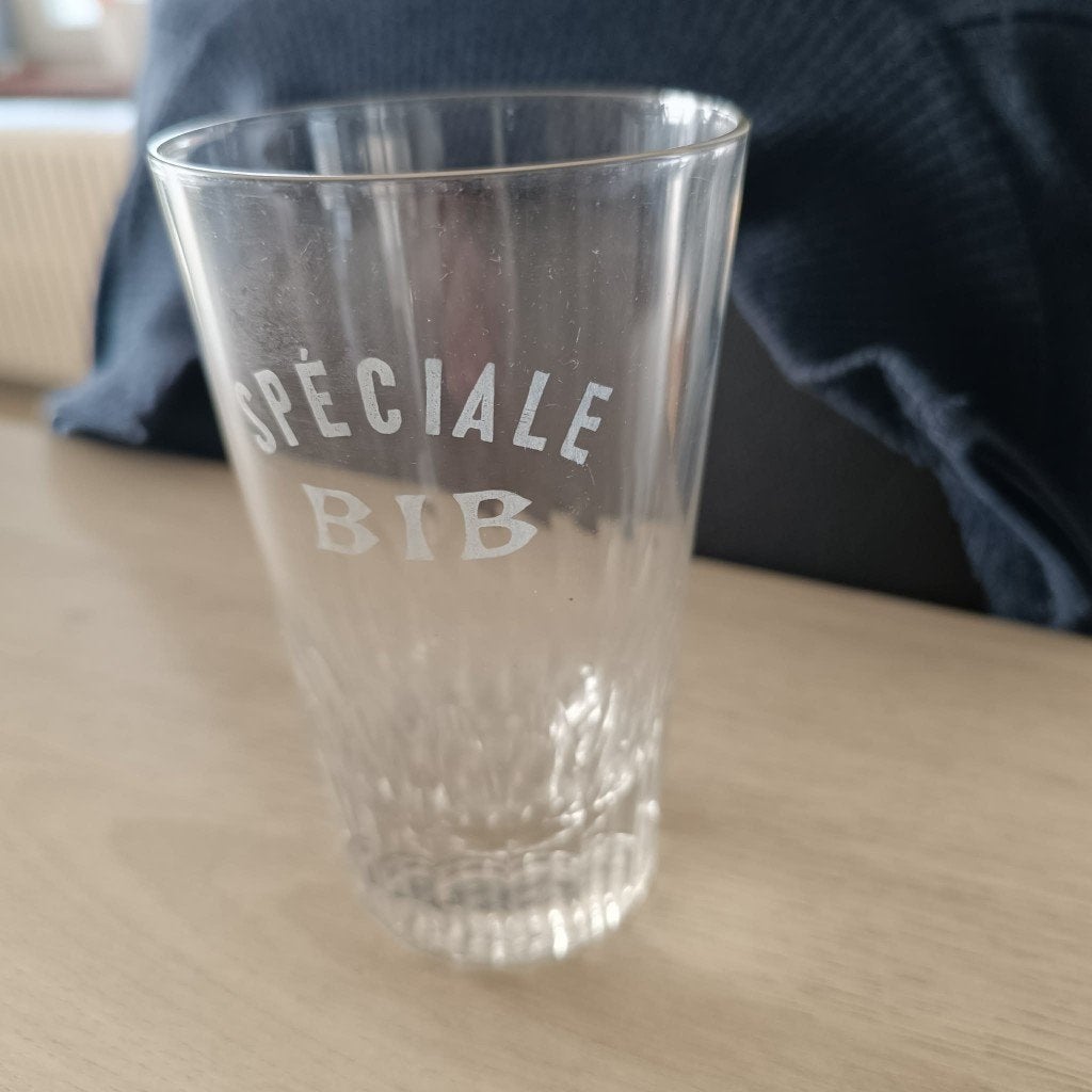 vieux verre à bière   ACIDE   Spéciale BIB  (impérial Brux, Collections, Enlèvement ou Envoi, Utilisé, Verre à bière
