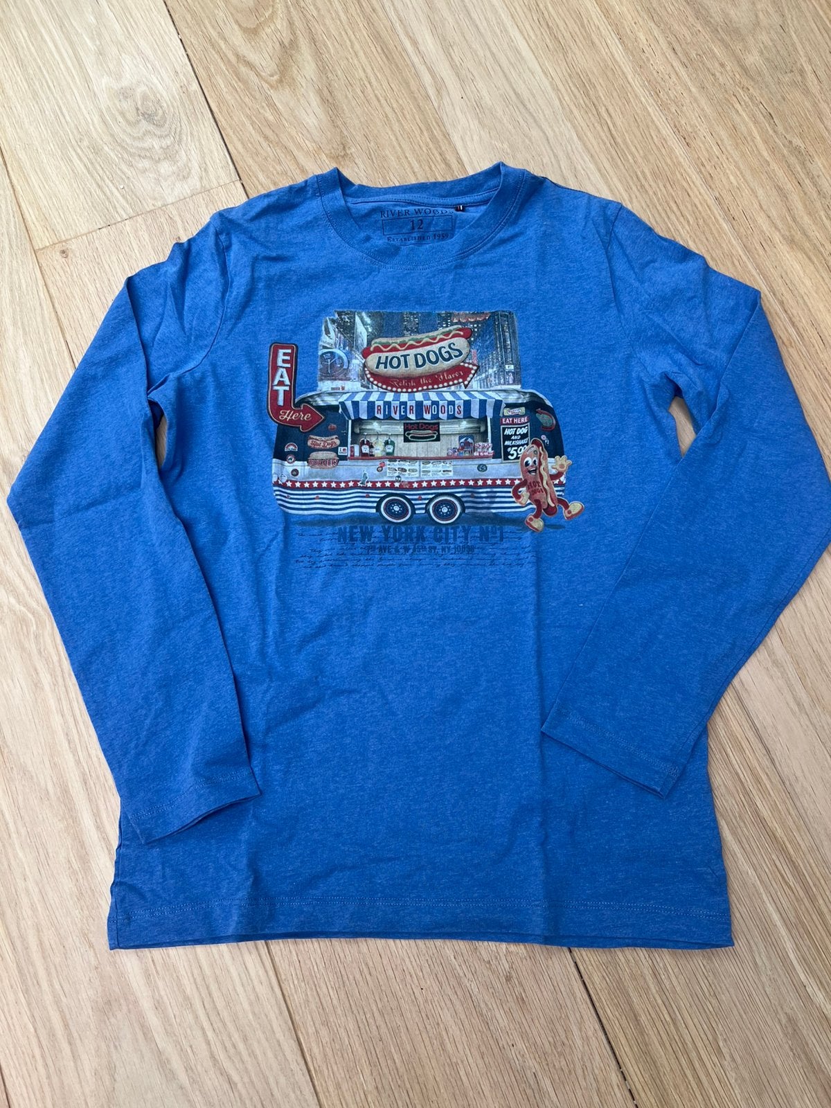 T shirt jongens lange mouwen 12 jaar River woods, Kinderen en Baby's, Kinderkleding | Maat 152, Ophalen of Verzenden, Zo goed als nieuw