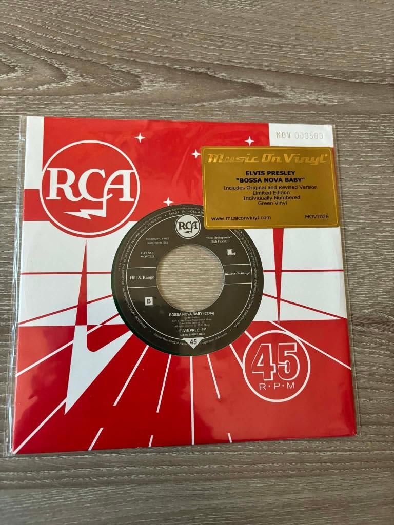 Elvis single, Bossa nova baby, Nederlandse pers, black label, 7 inch, Ophalen of Verzenden, Rock-'n-Roll, Limited edition