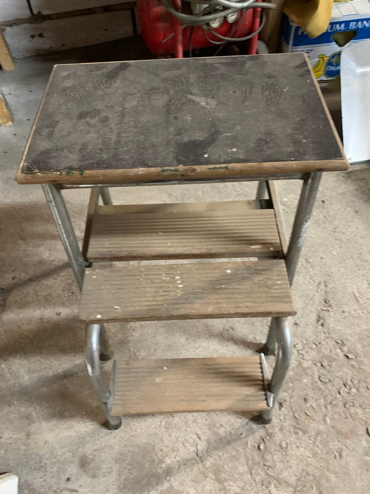Retro trapje ladder 3 treden, Ophalen of Verzenden, Zo goed als nieuw, Ladder