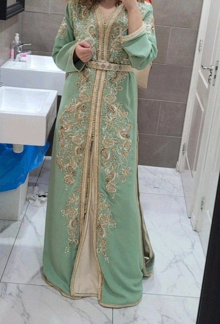 lebsa, takshita, Vêtements | Femmes, Robe de gala, Taille 46/48 (XL) ou plus grande, Enlèvement ou Envoi, Vert