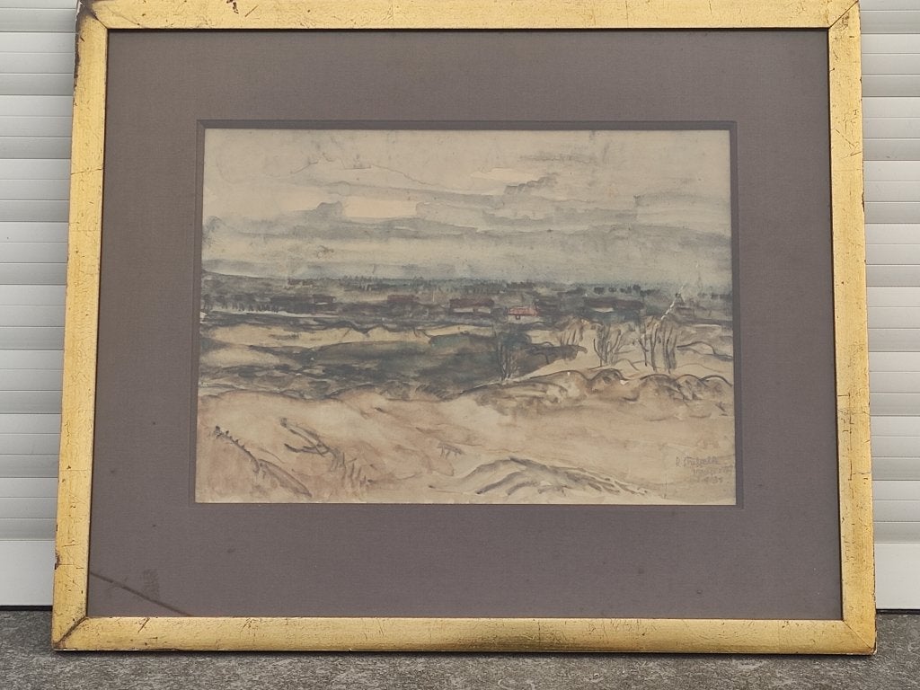 aquarelle signe rodolphe strebelle, Enlèvement ou Envoi, Aquarelle