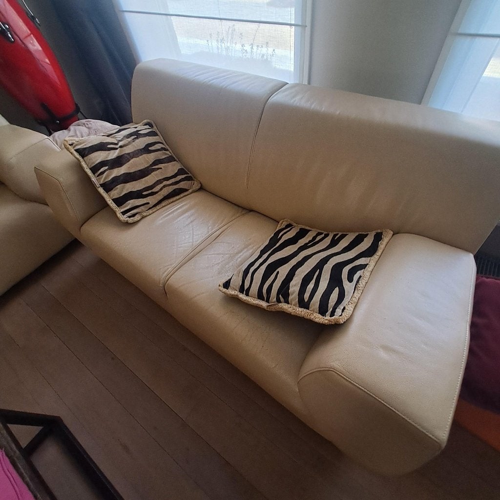 lederen sofa, Huis en Inrichting, Zetels | Zetels, Ophalen, Gebruikt, Rechte bank, 200 tot 250 cm