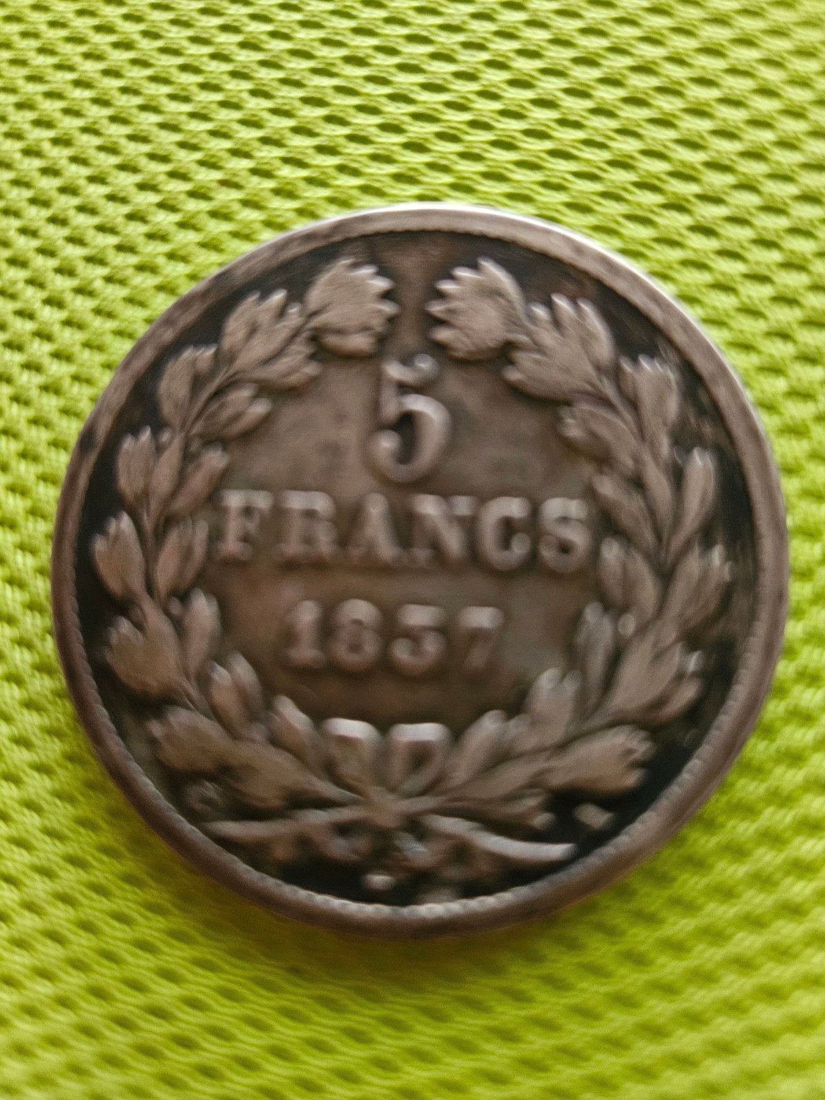 5 francs à partir de 1837, Enlèvement ou Envoi, Argent