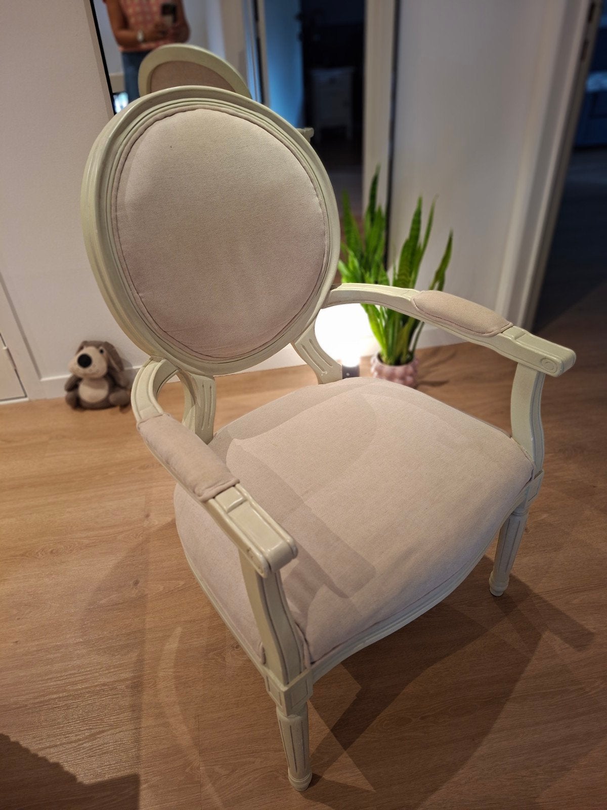 landelijke stoel beige, Huis en Inrichting, Stoelen, Ophalen, Overige kleuren, Eén, Hout