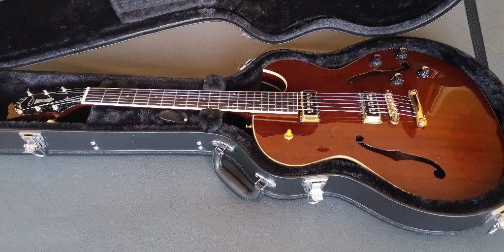 Guild Starfire II ST Royal Brown De Armond Dynasonic gold, Enlèvement, Comme neuf, Semi-solid body, Autres marques