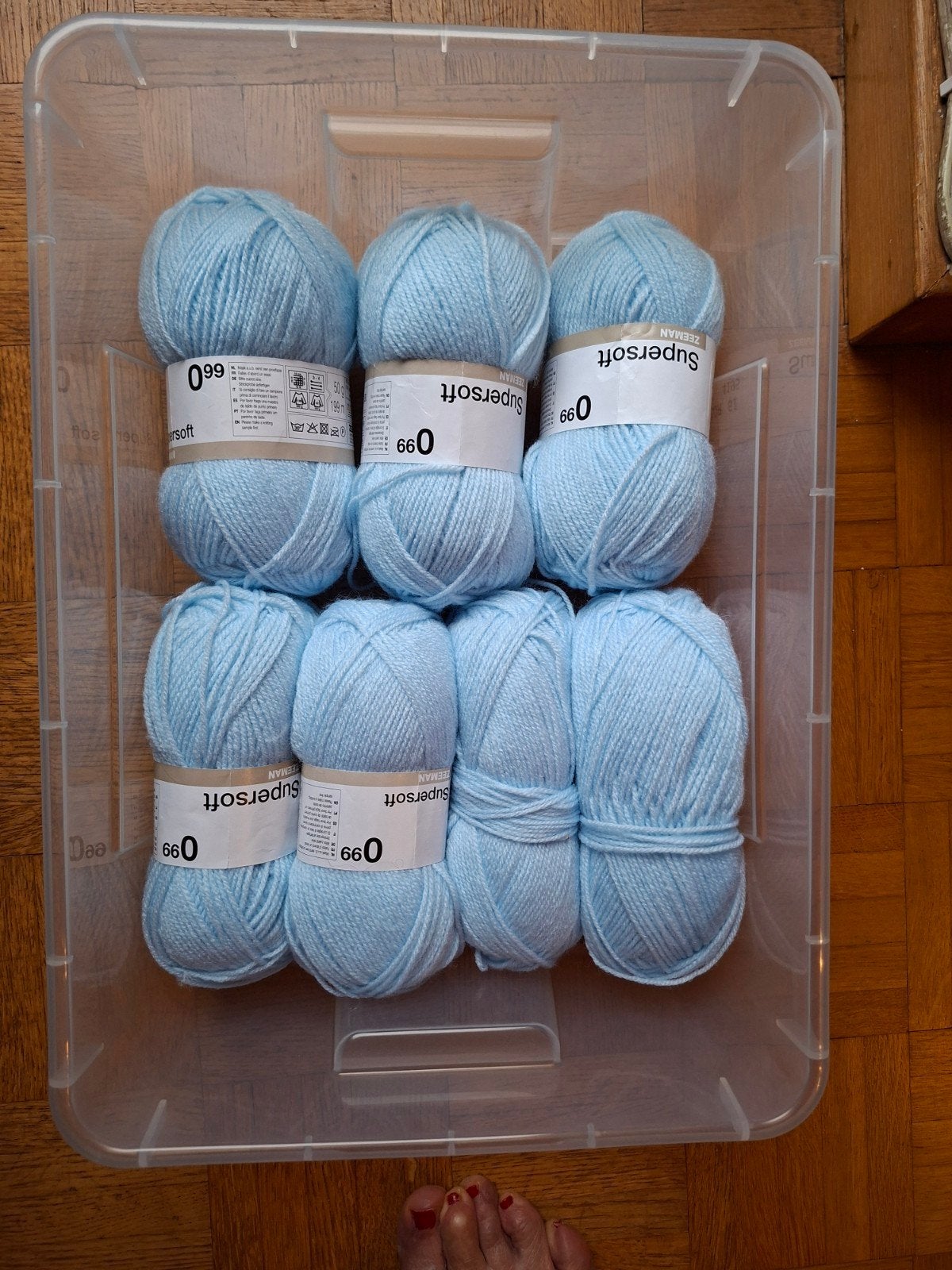 Lichtblauw breigaren Supersoft, Hobby en Vrije tijd, Ophalen of Verzenden