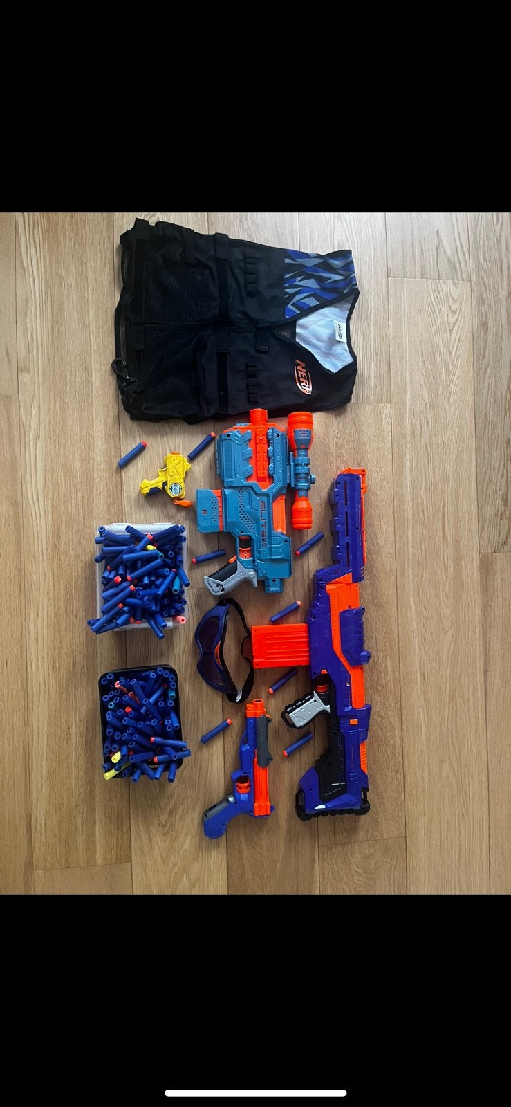 NERF : fusils + balles + gilet, Enlèvement, Utilisé
