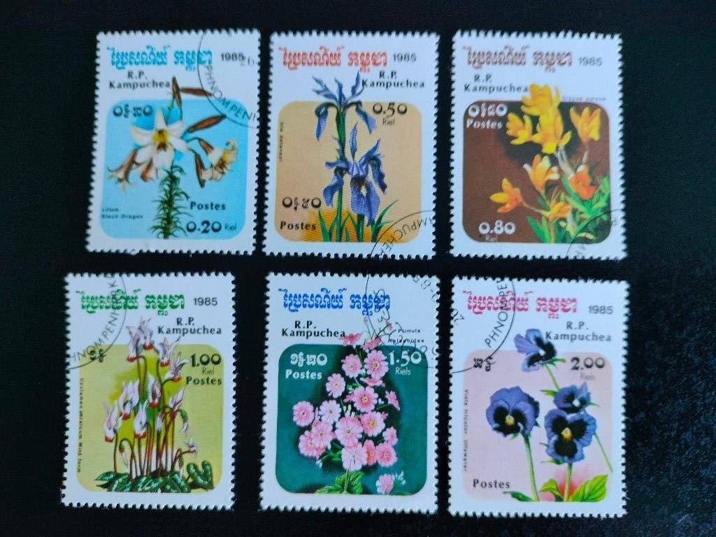 Cambodja 1985 - bloemen, flora, Ophalen of Verzenden, Gestempeld, Zuidoost-Azië