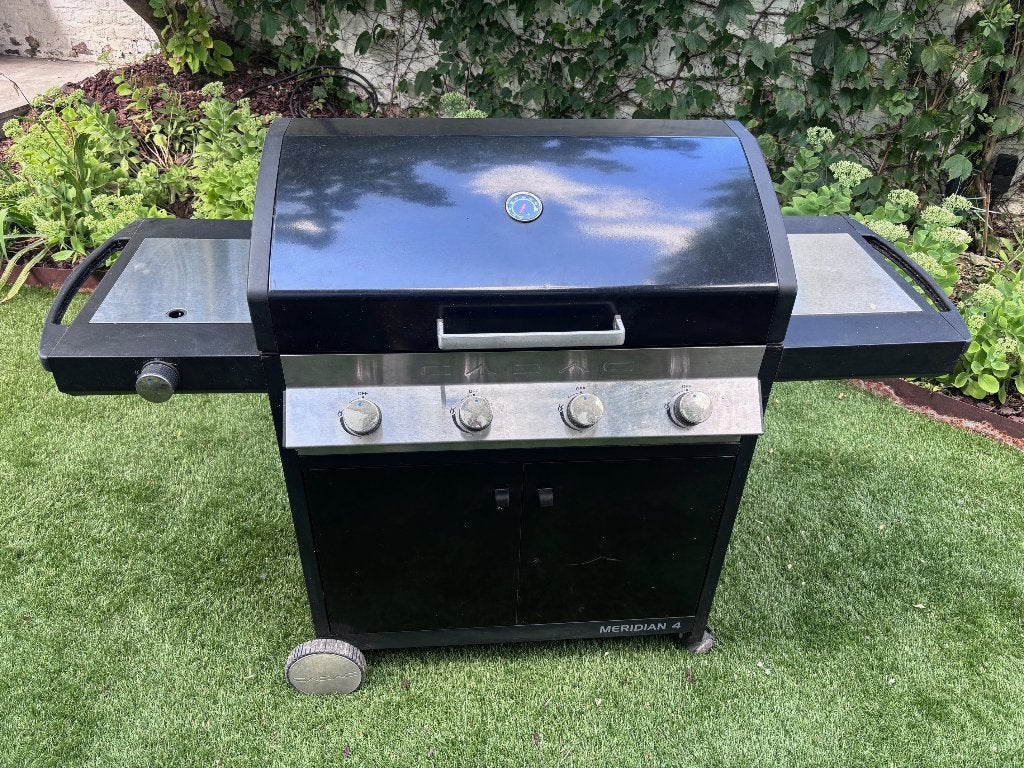 CADAC Meridian 4 zwart gasbarbecue 4 branders en hoes, Ophalen, Gebruikt, Cadac