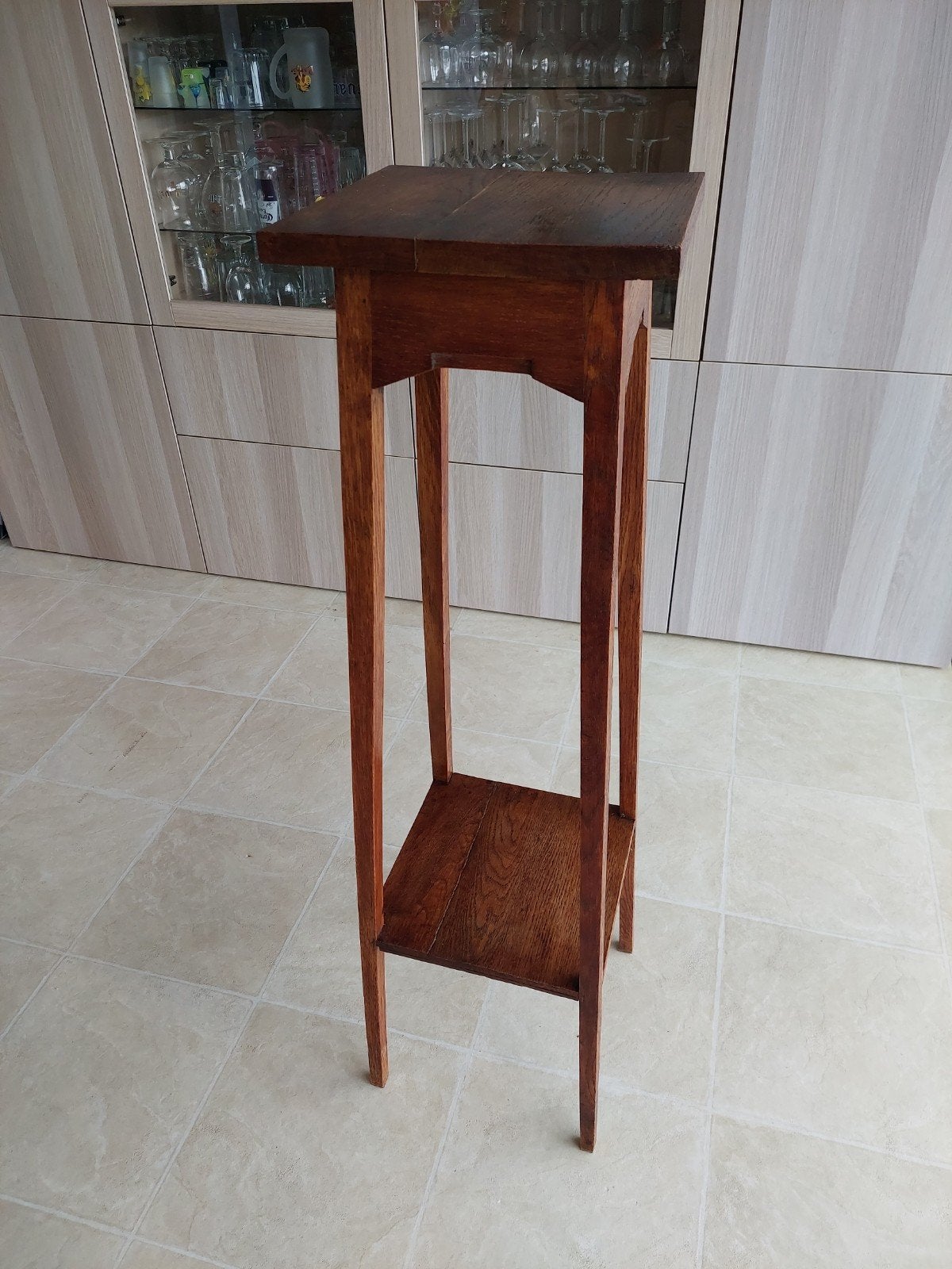 haute sellette porte-plante en bois, Maison & Meubles, Enlèvement, Utilisé
