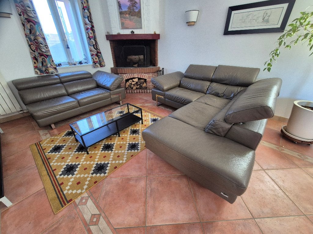 Deux canapés cuir Poltron et Sofa collection LAGHINA, Maison & Meubles, 100 à 125 cm, Banc d'angle, Comme neuf, Contemporain
