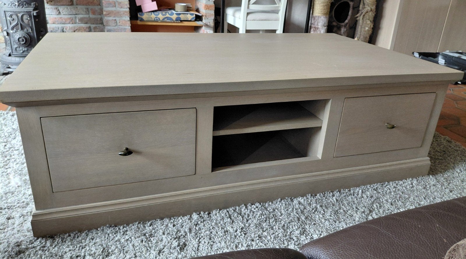 Vol eiken salontafel, Ophalen, Minder dan 45 cm, Landelijk, 75 cm of meer