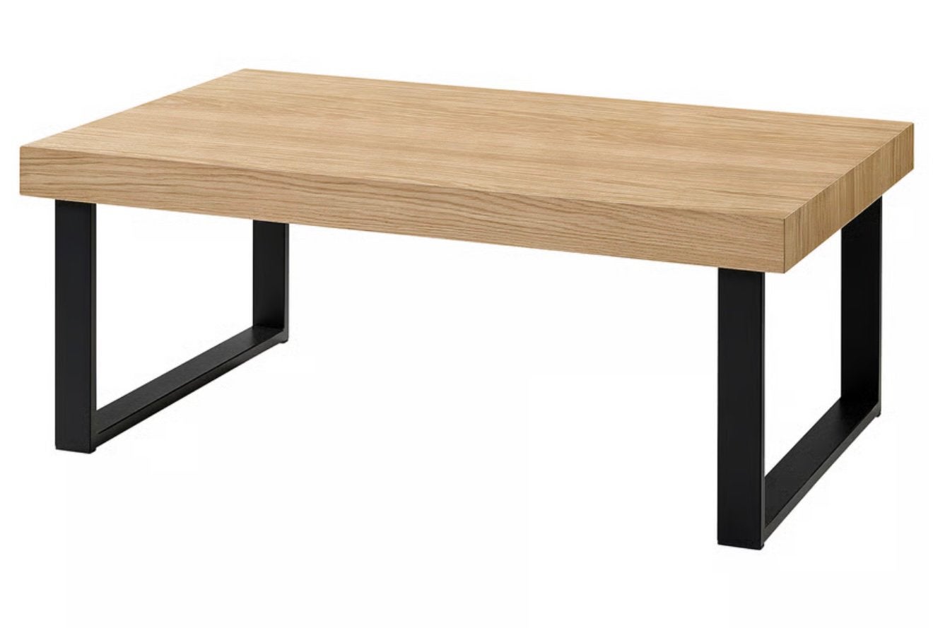 ✅IKEA salontafel in eikenfineer met zwart metalen onderstel, Huis en Inrichting, Ophalen, Minder dan 45 cm, Nieuw, 75 cm of meer